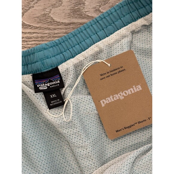 Patagonia Men’s Baggies Shorts 5” Brief Lined Teal Blue Size XXL Swim Trunks - Picture 4 of 8